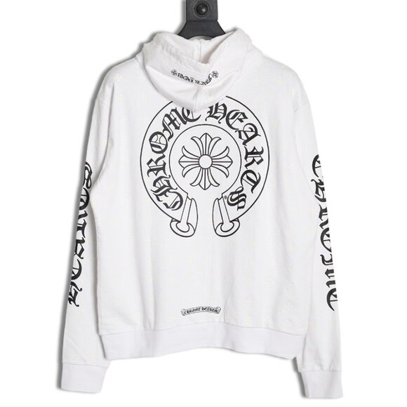 Chrome Hearts Plus Cross Horseshoe Hoodie White - Picture 1 of 9